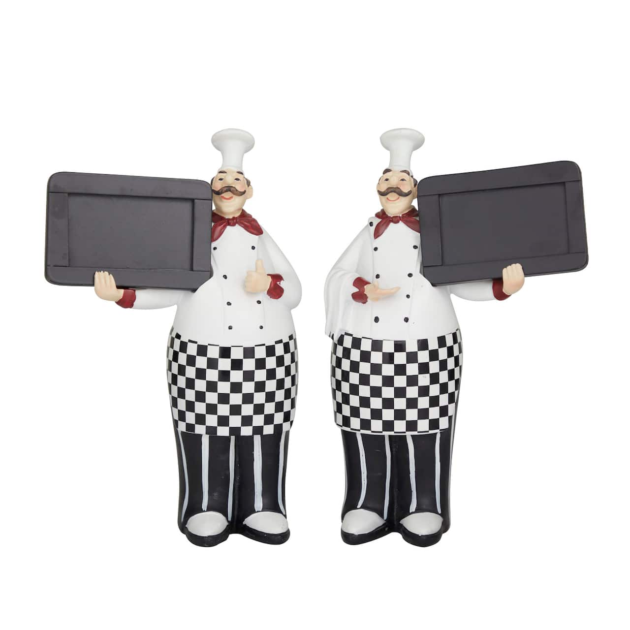 Polystone Chef with Horizontal Chalkboard Sign Set
